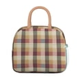 thumbnail image 4 of Checkered Pattern Lunch Tote – Retro Plaid Design Portable Insulated Cooler Bag for Office and Picnic, 4 of 6