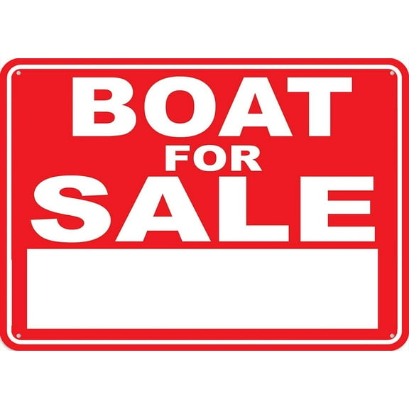 Boat For Sale Outdoor, Uv Printed Rust Free Aluminum 12 X 8 In,Yard Sign For Home, Business, Driveway Alert