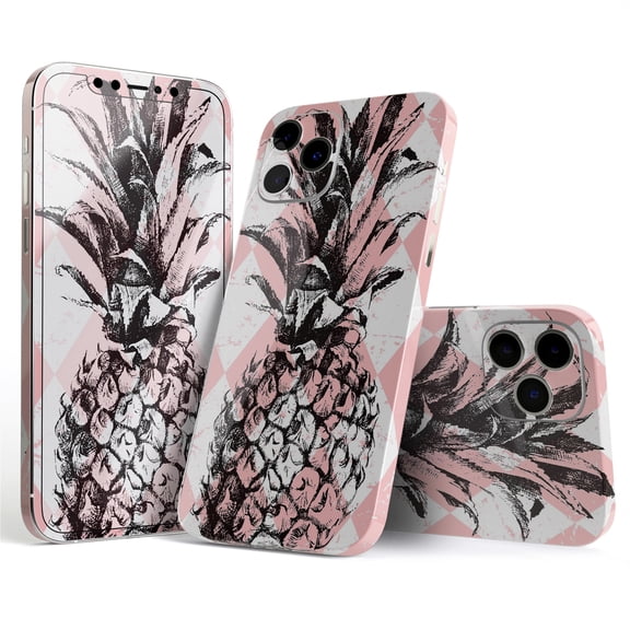 DesignSkinz Tropical Summer Pink Pineapple v1 Full-Body Skin Decal Wrap Cover for iPhone 16