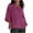 01Hot Pink, variant on pbnbp Plus Size Tops for Women Cotton Linen Casual Solid Basic Loose Fit Notch V Neck 3/4 Sleeve Comfy Cozy Blouses