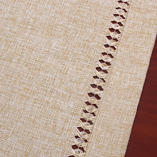 GRELUCGO Set of 4 Decorative Handmade Hemstitch Gray Dining Table Placemats Rectangular 12 by 18 Inch 