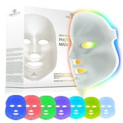 Project E Beauty Skin Rejuvenation Photon Mask | 7 Color LED Photon Light Therapy Treatment Whitening Anti-aging Acne Spot Scar Removal Smooth Wrinkles Fine Lines Tightening Facial Daily Skin Care