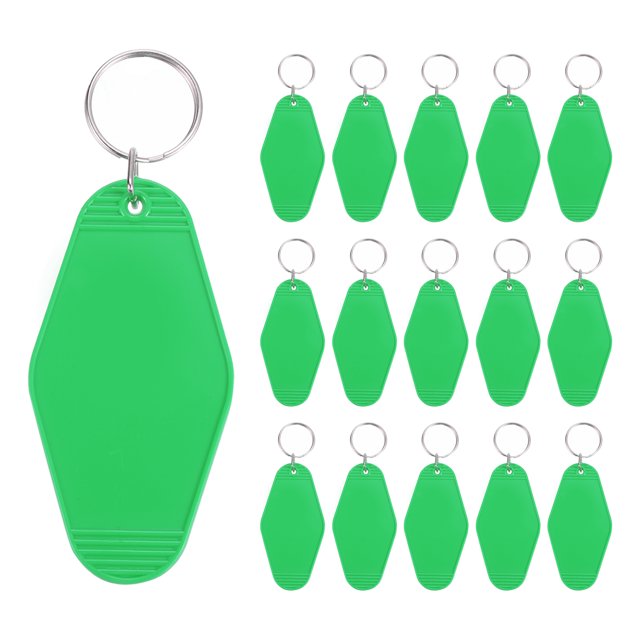 Unique Bargains Vintage Motel Keychain Blank Hotel Keychains Rhombus Retro Key Tag, Light Green, 16 Pack