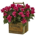 thumbnail image 1 of Nearly Natural 6323 Bougainvillea in Rustic Wood Planter, 1 of 1