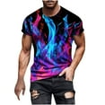 thumbnail image 2 of ALLLIST Going Out Tops for Men Crew Neck Short Sleeve Flame Printed Pullover T-Shirts Casual Mens Shirts, 2 of 5