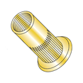 thumbnail image 1 of 5/16-18 (Max Grip .312) Large Flange Ribbed Blind Threaded Inserts / Steel / Zinc Yellow (Quantity: 1,000 pcs), 1 of 1