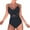 Black, variant on Women's High Waisted Monokini Swimsuit - Push Up Wrap Swimwear with Ruched Bottom, Removable Padding, S-XXL Sizes