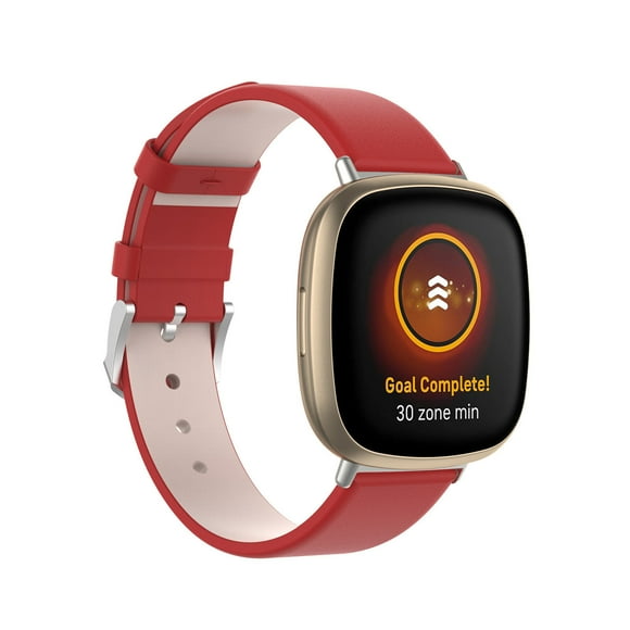 Hebilla de reloj de cuero Correa de muñeca de repuesto para Versa 3 y Sense | Banda de cuero genuino | Ajuste ajustable 5.5-7.1 in | Correa de reloj duradera de moda | 1 paquete | 13,5+9,3cm Longitud