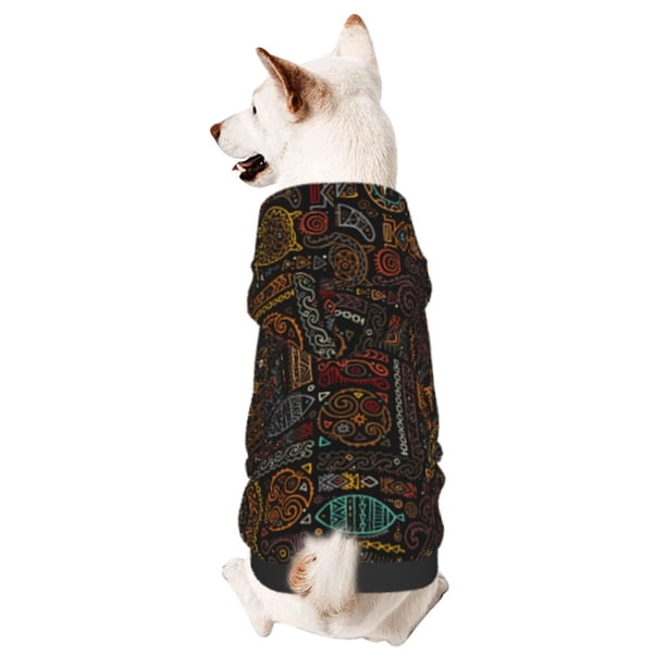 Balery Polynesian Turtles Sudadera con Capucha para Perros Pequeños – Ropa para Mascotas, Disfraz para Perros y Gatos, Ideal para Fiestas y Cosplay-Large