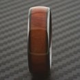 thumbnail image 2 of Tungsten Carbide Rings for Men Wedding Bands for Him 8mm Black Brown Wood Grain Dome, 2 of 5