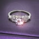 thumbnail image 2 of El anillo del circón de la forma de la hoja para las mujeres y las muchachas anillo del circón de la personalidad del anillo del circón de la manera, 2 of 8