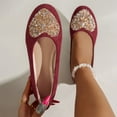 thumbnail image 2 of Wine Women'S Casual Shoes With A Round Toe And Heart Embellishment, Slip-On Ease For A Comfortable Wearing Experience, 2 of 8