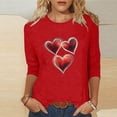 thumbnail image 1 of Xuyuer Women's Casual Daily Round Neck Three-Quarter Sleeve Loose T-Shirt, Comfortable 3/4 Sleeve Top for Spring Summer Everyday Fashion and Relaxed Weekend Wear, 1 of 5