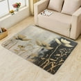 thumbnail image 3 of Gold Flower Rug 4x7 Area Rugs for Bedroom Living Room, Modern Area Rug, Floral Carpet Machine Washable Non-Slip Rug, Soft Low Pile Area Rug, Indoor Decorative Rugs d&ip249, 3 of 6