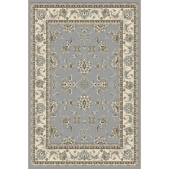 Vitaly Milfred Area Rug 1780 Grey Bordered Vines 7' 10" x 10' 6" Rectangle
