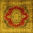 thumbnail image 1 of Ahgly Company Machine Washable Indoor Square Medallion Yellow Traditional Area Rugs, 4' Square, 1 of 4