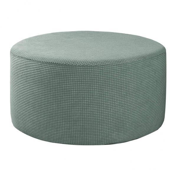 DOLITY 2x Ottoman Slipcovers Round Footrest Footstool Covers Stretch Storage Ottoman Covers, High Spandex Slipcover Machine Washable