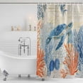 thumbnail image 6 of Small Stall Shower Curtain 36x72 Inch Narrow Half Size Sea Turtle Coastal Bath Curtains Bathroom Decor, Blue Red Summer Beach Coral Nautical Vintage Waterproof Shower Curtain Set with Hooks 36 Inch, 6 of 7
