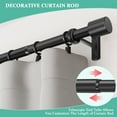 thumbnail image 4 of Curtain Rods for Windows 120 to 170 Inches Long, Adjustable 1 Inch Black Curtain Rod for Outdoor Indoor, Modern Heavy Duty Drapery Rod, 14ft Room Divider Curtain Rod, All Metal, Easy Install, 4 of 8