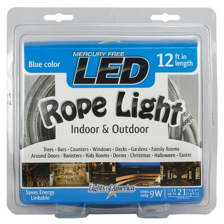 Lights of America 12' LED Rope Light, Blue