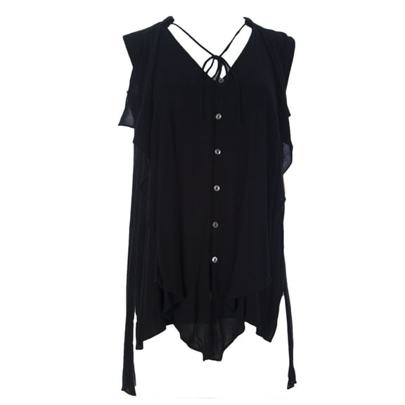 Miraclebody by Miraclesuit Women's Farah Print Cascade Top Sz Small Black