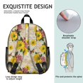 thumbnail image 5 of Sunflower and Hydrangea Cream Pattern Backpack for School, Cute School Bag with Adjustable Shoulder Straps and Padded Back, 13.8"x11.4"x6", 5 of 5