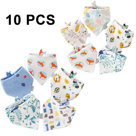 

Organic Baby Bandana Drool Bibs for Girls - 10 piece set Baby Drool Bib