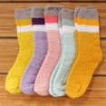 thumbnail image 3 of Women's Soft and Cozy Fuzzy Assorted Crew Socks, 5 Pairs, Assortment D, 3 of 4