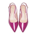 thumbnail image 2 of Zhabtuc Women's Classic Fuchsia Pointed Toe Comfortable Kitten Heel Pumps - Slingback, Adjustable Ankle Strap, Perfect for Work, 2 of 9