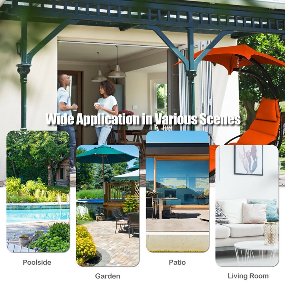 Aimee Lii Hanging Stand Chaise Lounger Swing Chair with Pillow, Patio Loungers, Orange