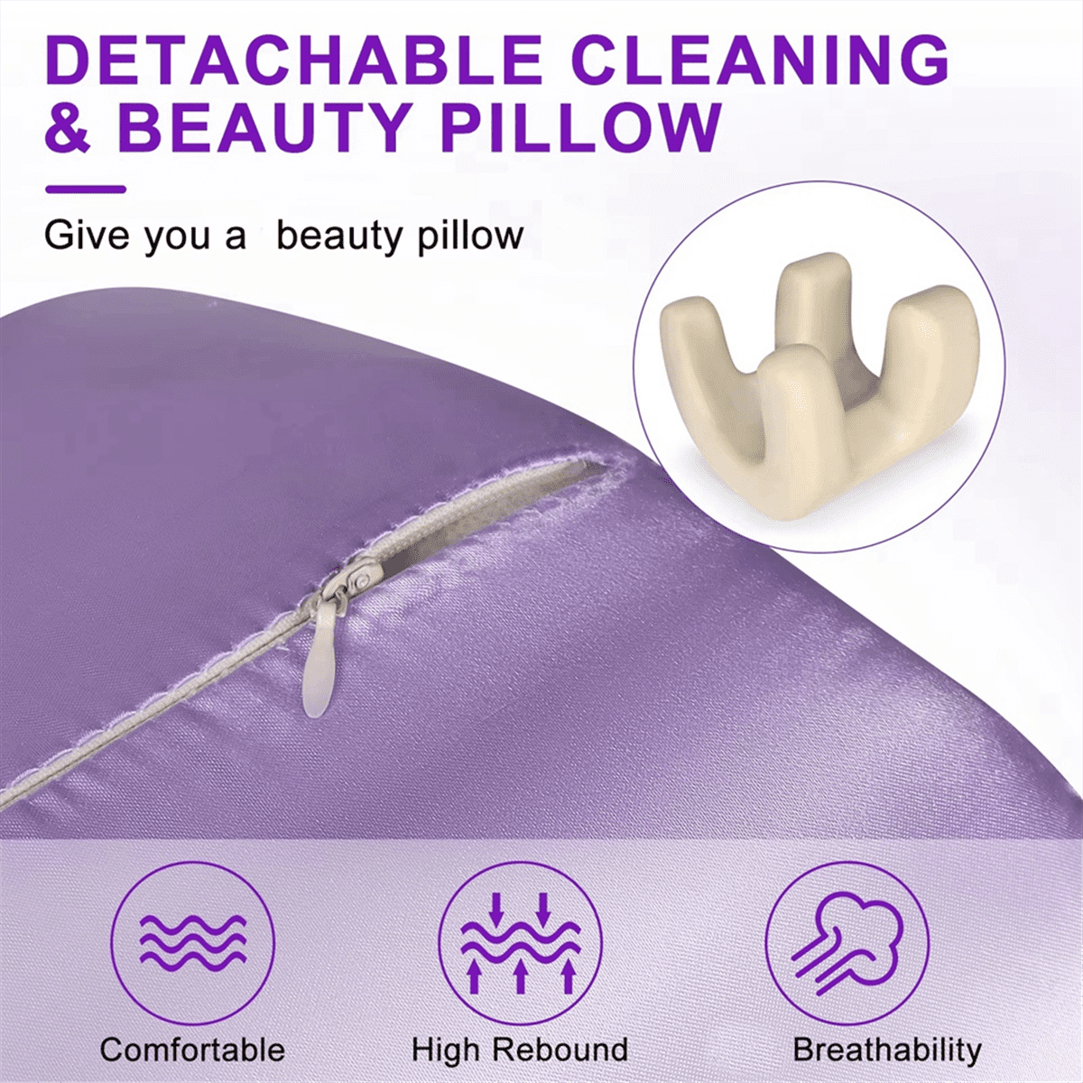 Face Pillow for Wrinkles Anti-Wrinkles-Aging Beauty Pillow Soft Memory Foam  Wrinkles Back or Side Sleeping Pillow