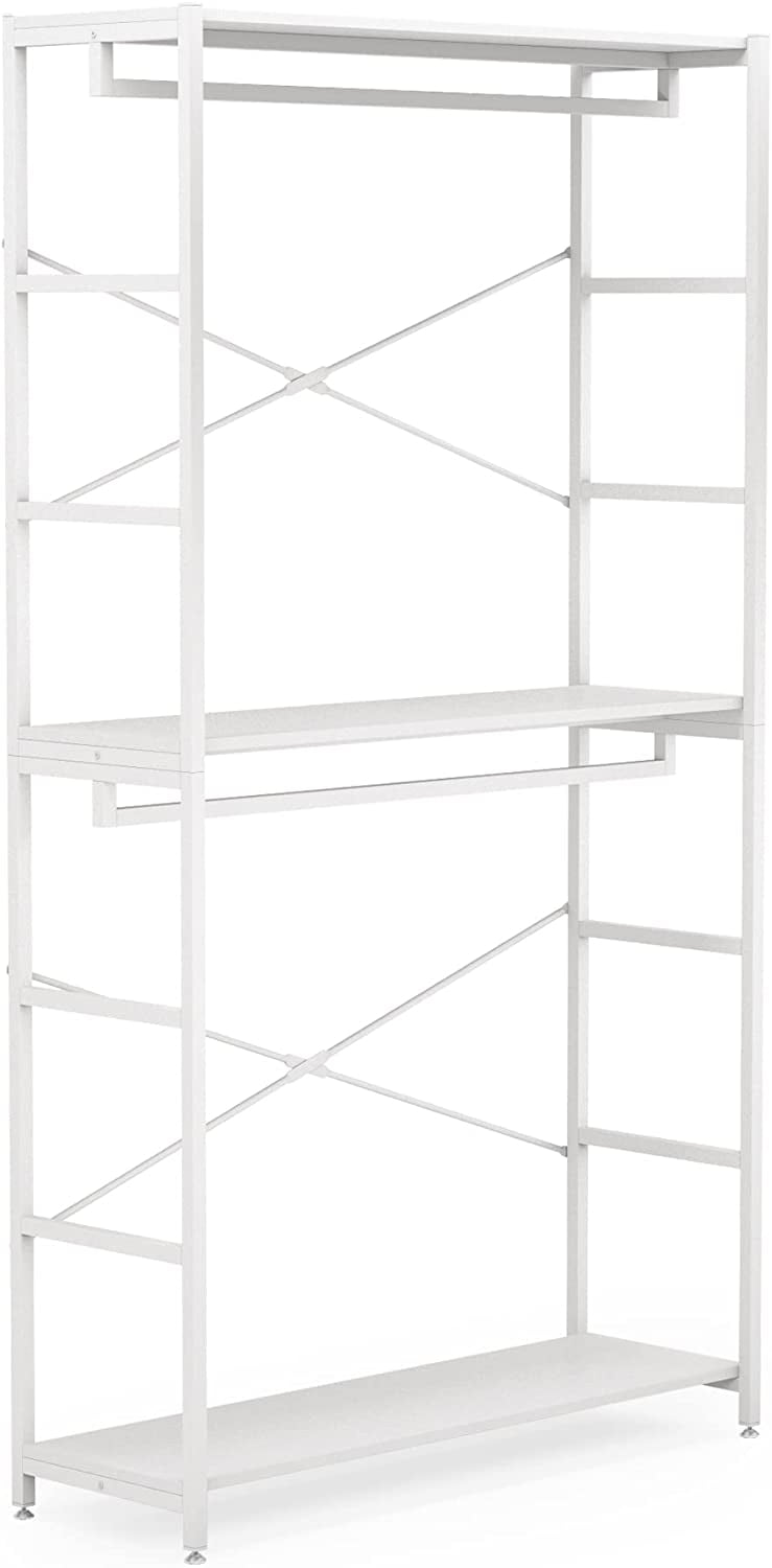 Tribesigns Double Rod Closet Organizer, Free Standing 3 Tiers Shelves