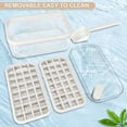 thumbnail image 2 of Bandeja para cubitos de hielo con tapa y contenedor de almacenamiento, 64 piezas de molde de hielo, silicona (blanco), 2 of 4