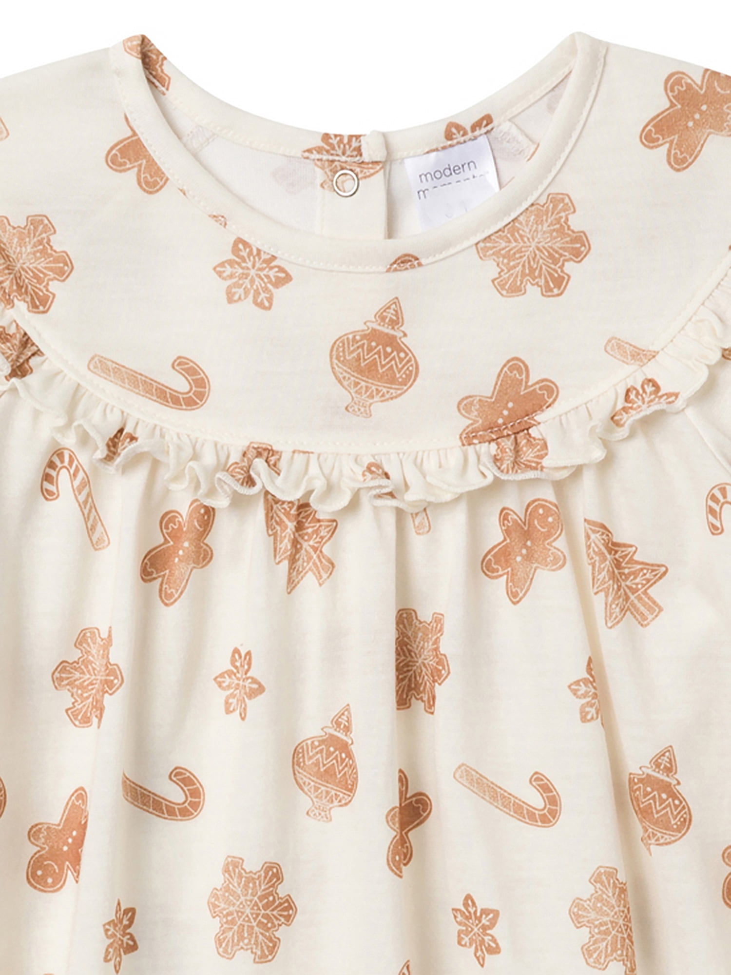 Modern Moments by Gerber Toddler Girl Christmas Ruffle Yoke Nightgown, Sizes 12 Months - 5T