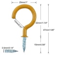 thumbnail image 2 of Uxcell 20 Pcs Cup Hooks 1-1/4 inch Metal with Vinyl Coated Screw in Holder for Hanging Indoors Cups Yellow, 2 of 7