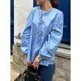 thumbnail image 2 of SUNSIOM Chemisiers à Nouer pour Femmes Manches Longues Col Rond Coupe Ample Babydoll Printemps Automne, 2 of 6