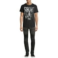 thumbnail image 4 of Teelocity Men's Black and White Tiger Head Black Relaxed Fit Short Sleeve Graphic T-Shirt, 4 of 6