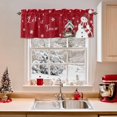 thumbnail image 2 of Christmas Valances for Windows, 54 x 18in, Red Hat Snowman Xmas Cardinal Bird House Red Modern Rod Pocket Kitchen Valance Curtain Light Filtering Window Treatments for Living Room Bedroom, 1 Panel, 2 of 7