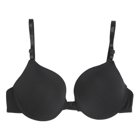 

Front Button Sexy Bra Women Adjustable Super Gathering Push Up Bra Femme 3/4 B C Cup Padded Seamless Underwire Bras for Women Black C 38