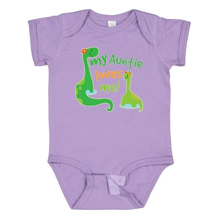 

Inktastic My Auntie Loves Me Dinosaur Gift Baby Boy Bodysuit