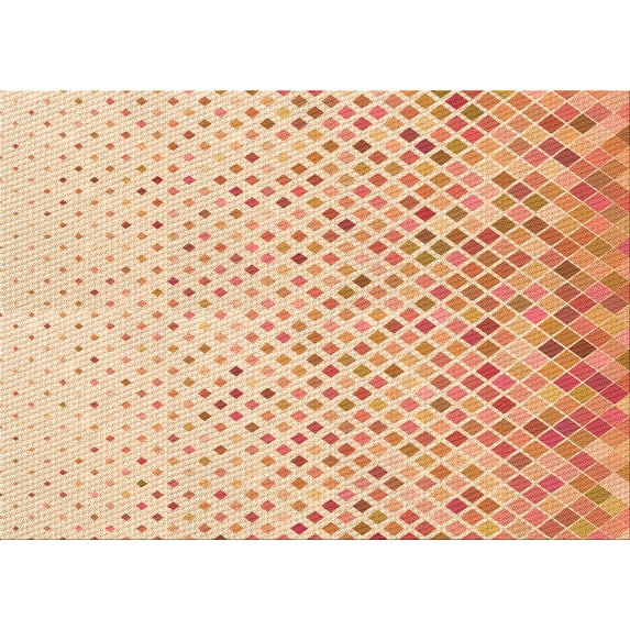 Ahgly Company Indoor Rectangle Patterned Bright Orange Area Rugs, 3' x 5'