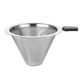 thumbnail image 1 of MasteelfCA Coffee Filter Reusable Coffee Dripper Stainless Steel Drip Coffee Filters Paperless Permanent Coffee Strainer Metal Cone Coffee Mesh Filters, 1 of 9