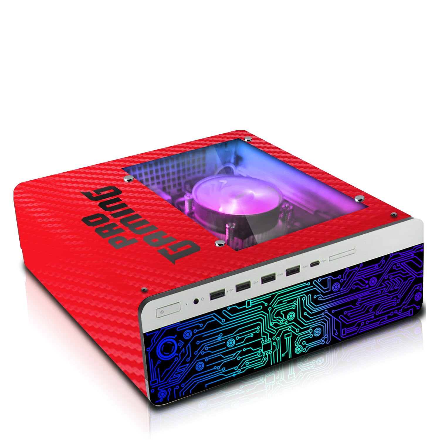 Restored HP G4 Gaming Desktop Computer PC Carbon Red Intel i5,16GB RAM,256GB SSD OS + 2x500GB HDD,GT 730 Graphics,RGB KBM with AI Copilot,WiFi,RGB Headphone,Windows 11