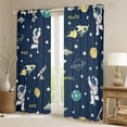 thumbnail image 2 of Homewish Kawaii Astronaut Black Out Curtains for Preppy Kids Children,Universe Galaxy Planet Curtains Pack of 2 (42x63 Each),Cartoon Rocket Bedroom Curtains,Super Cozy Room Decor, 2 of 6