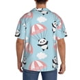 thumbnail image 3 of Logiee Cute Panda Flying in the Sky Print Men's Button Down Shirts Short Sleeve, Summer Beach Shirts,Vacation Wedding Shirts,Men's Casual Button-Down Shirts with Pocket-X-Large, 3 of 5