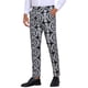 thumbnail image 4 of Pantalones de estampado floral para hombres, pantalones retro de flores paisley, 36 negro, 4 of 6