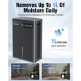 thumbnail image 2 of Homtronics 2 Pint Dehumidifiers for Home, 100oz Water Tank, Ultra Quiet, Auto Shut-off, Timer & 7-Color Light for Bedroom Bathroom Closet RV, Silver, 2 of 9