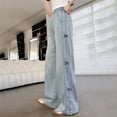 thumbnail image 5 of JLMSPLWG Girls Flared Jeans Kids High Waist Denim Pants Blue Baggy Pants with Pockets Black Butterfly Embellished Elastic Teen Girl Cute Jeggings Girls Clothes, 5 of 9