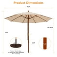 thumbnail image 4 of Costway 9.5 FT  Pulley Lift Round Patio Umbrella w/Fiberglass Ribs Beige, 4 of 10