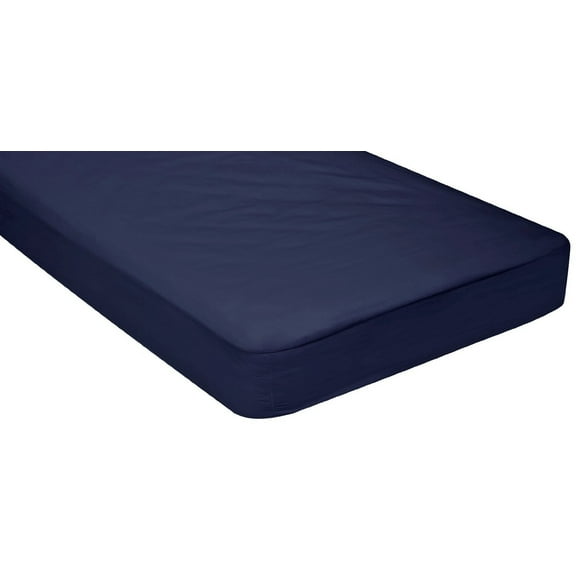 Gilbins Cot Size 30"" x 75"" Fitted Sheet, Made of Cotton, Perfect for Camp Bunk Beds/RVs/Guest Beds Navy